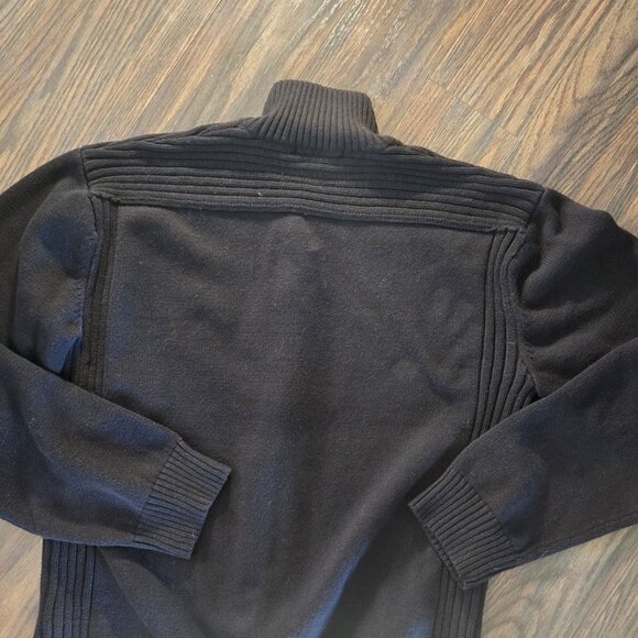 CALVIN KLEIN Men's Black 100% Cotton Knit Zipper Cardigan w/ Mock Neck/SIZE XXL - Picture 6 of 7